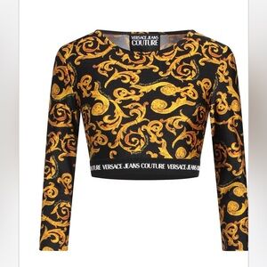 Versace Jeans Couture Barocco Print Crop Top